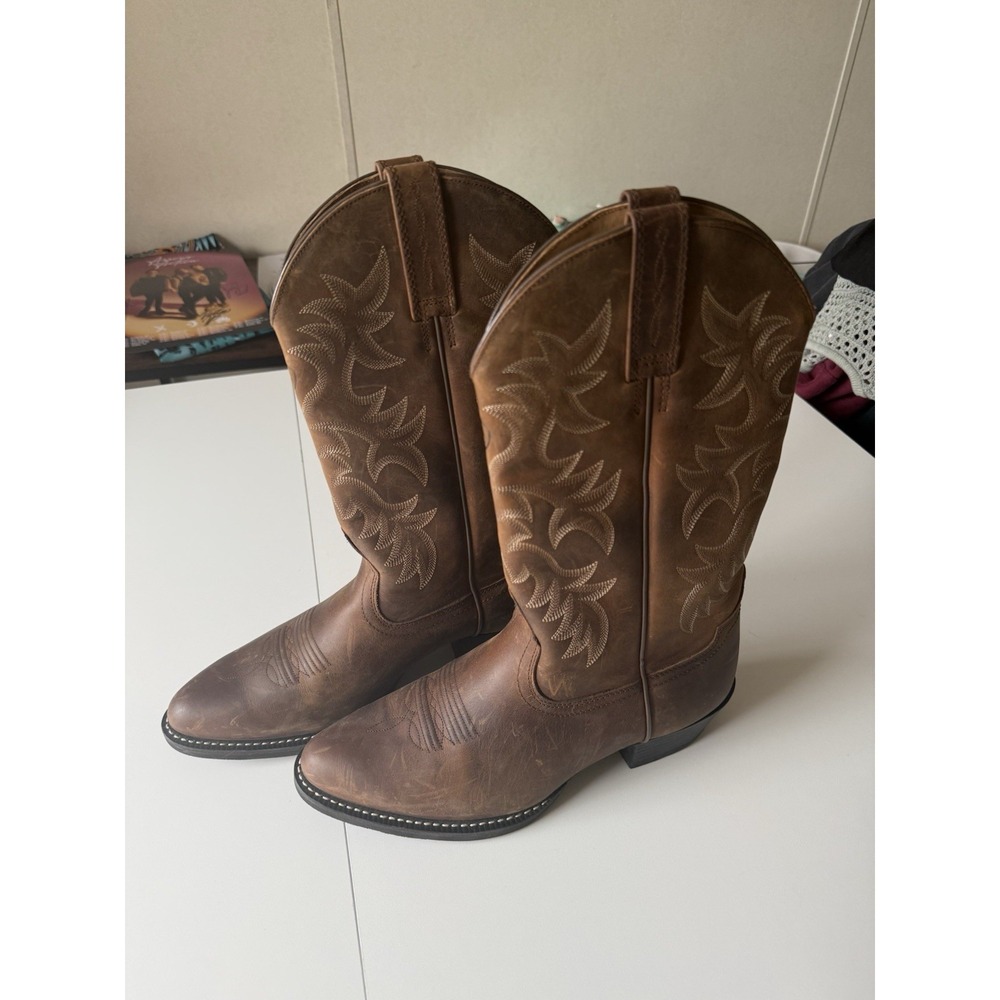 Ariat Men's Heritage Brown Leather Cowboy Boots, Size 9 EE US 10002204